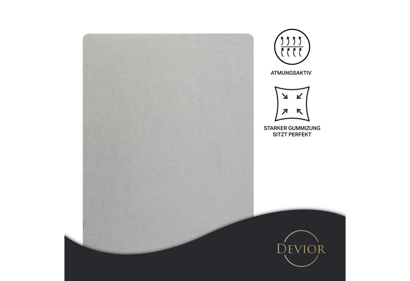 Devior Spannbettlaken Frottee 80% Baumwolle 20% Polyester, Winterspannbettlaken mit 160 g/m², Frottee, Gummizug: Rundumgummizug, 90 x 200 cm für Standardmatratz – Bild 2 von 5