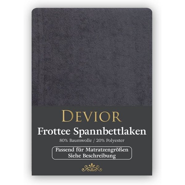 Devior Spannbettlaken Frottee 80% Baumwolle 20% Polyester, Winterspannbettlaken mit 160 g/m², Frottee, Gummizug: Rundumgummizug, 90 x 200 cm für Standardmatratz