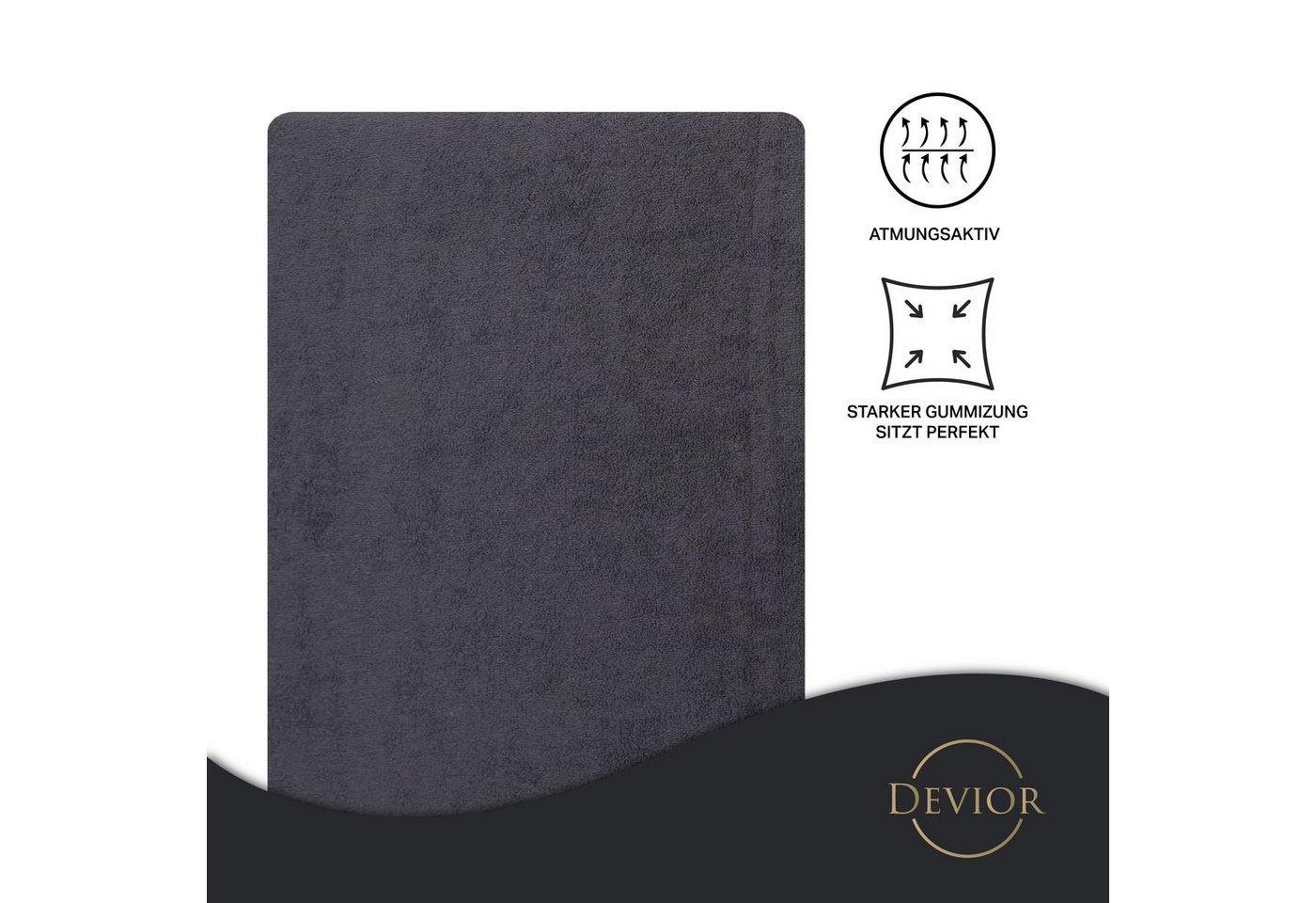 Devior Spannbettlaken Frottee 80% Baumwolle 20% Polyester, Winterspannbettlaken mit 160 g/m², Frottee, Gummizug: Rundumgummizug, 90 x 200 cm für Standardmatratz – Bild 2 von 5