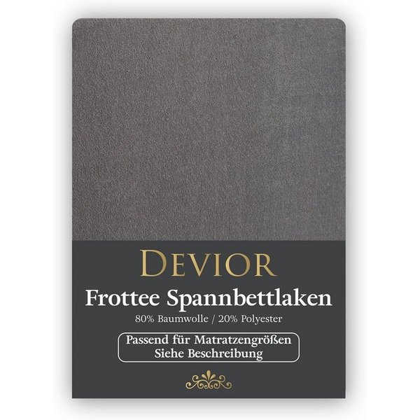 Devior Spannbettlaken Frottee 80% Baumwolle 20% Polyester, Winterspannbettlaken mit 160 g/m², Frottee, Gummizug: Rundumgummizug, 90 x 200 cm für Standardmatratz