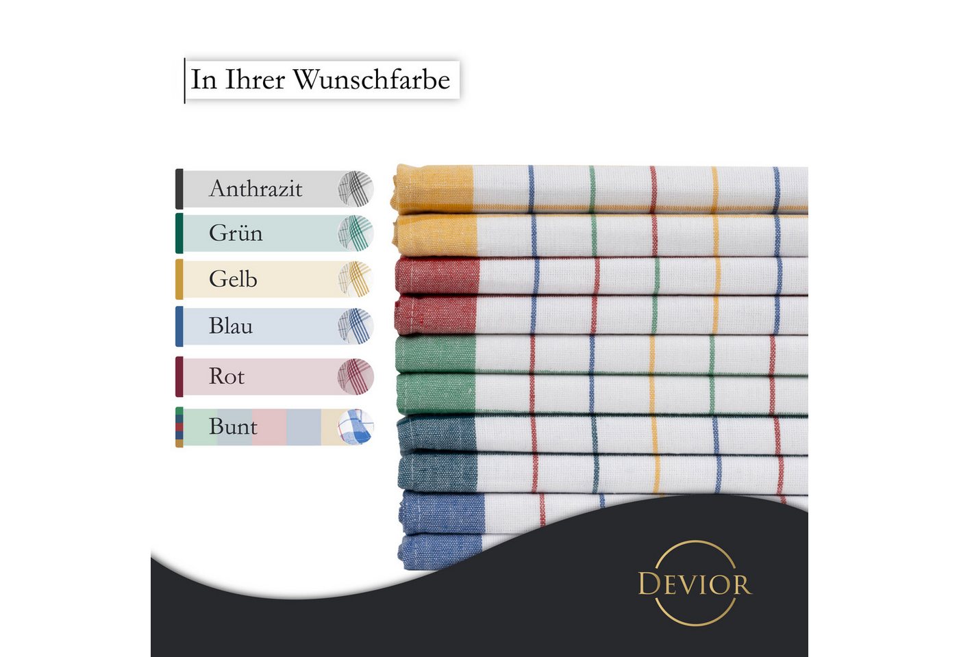 Devior Spültuch aus 100% Baumwolle 50x70 cm, mit Aufhänger, Fusselfrei, 95° Waschbar, (10-tlg., Vielfältig einsetzbar), saugstarke Geschirrhandtücher – für Kont – Bild 3 von 5