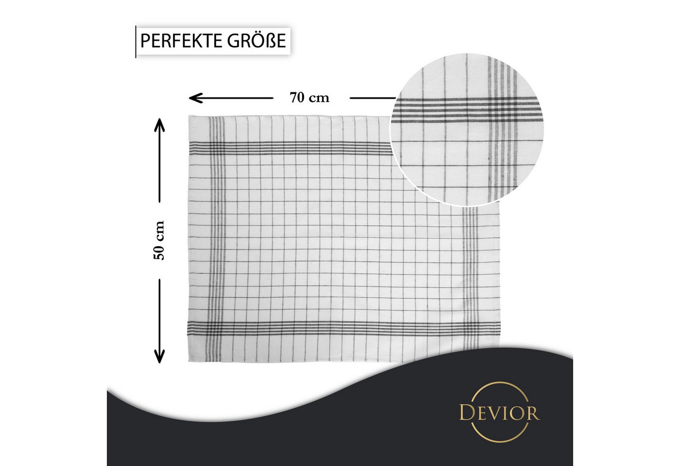 Devior Spültuch aus 100% Baumwolle 50x70 cm, mit Aufhänger, Fusselfrei, 95° Waschbar, (10-tlg., Vielfältig einsetzbar), saugstarke Geschirrhandtücher – für Kont – Bild 2 von 5