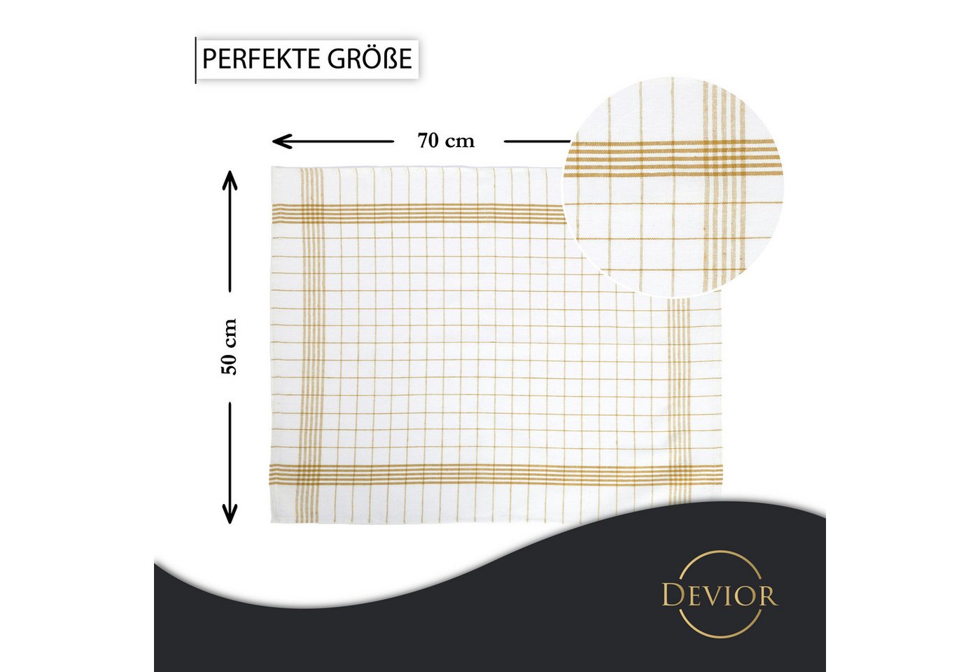 Devior Spültuch aus 100% Baumwolle 50x70 cm, mit Aufhänger, Fusselfrei, 95° Waschbar, (10-tlg., Vielfältig einsetzbar), saugstarke Geschirrhandtücher – für Kont – Bild 2 von 5