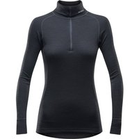 DEVOLD Damen Unterhemd DUO ACTIVE WOMAN ZIP NECK, Größe XS in Schwarz