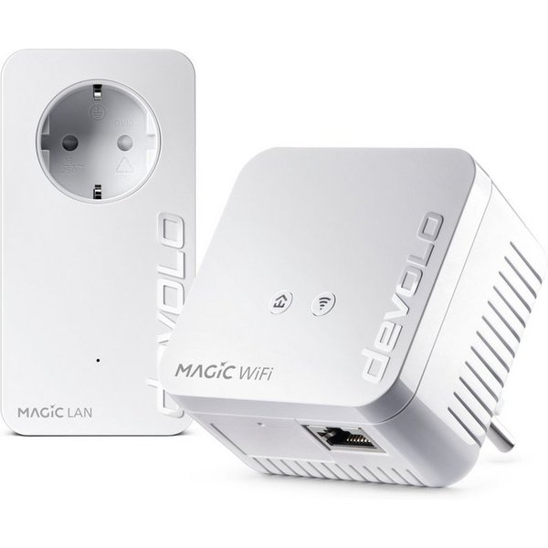 DEVOLO Magic 1 WiFi mini Starter Kit Reichweitenverstärker, Powerline WLAN Verstärker 2x Adapter