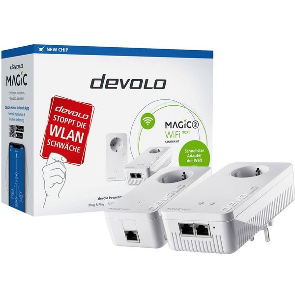 DEVOLO Devolo Magic 2 WiFi next Starter Kit Powerline WLAN Starter Kit 8614 D Reichweitenverstärker