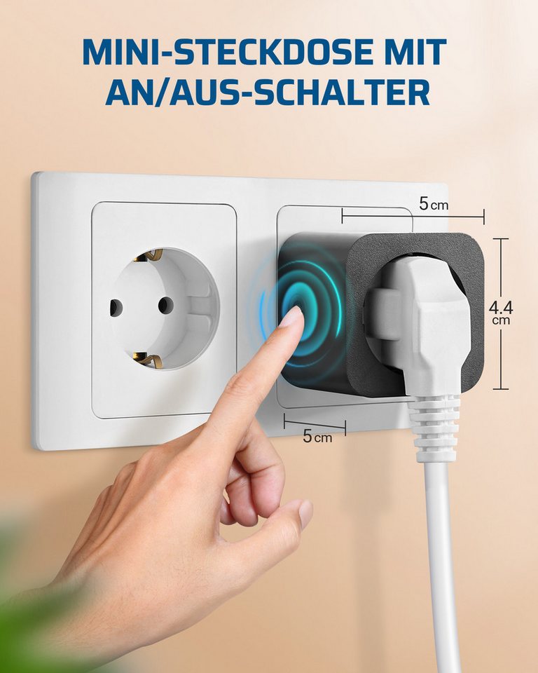 DEWENWILS Funksteckdose mit Fernbedienung, max. 3680 W, 1-St., Erweiterbarer Lichtschalter für Feiertagsdeko, 30M Reichweite – Bild 4 von 5