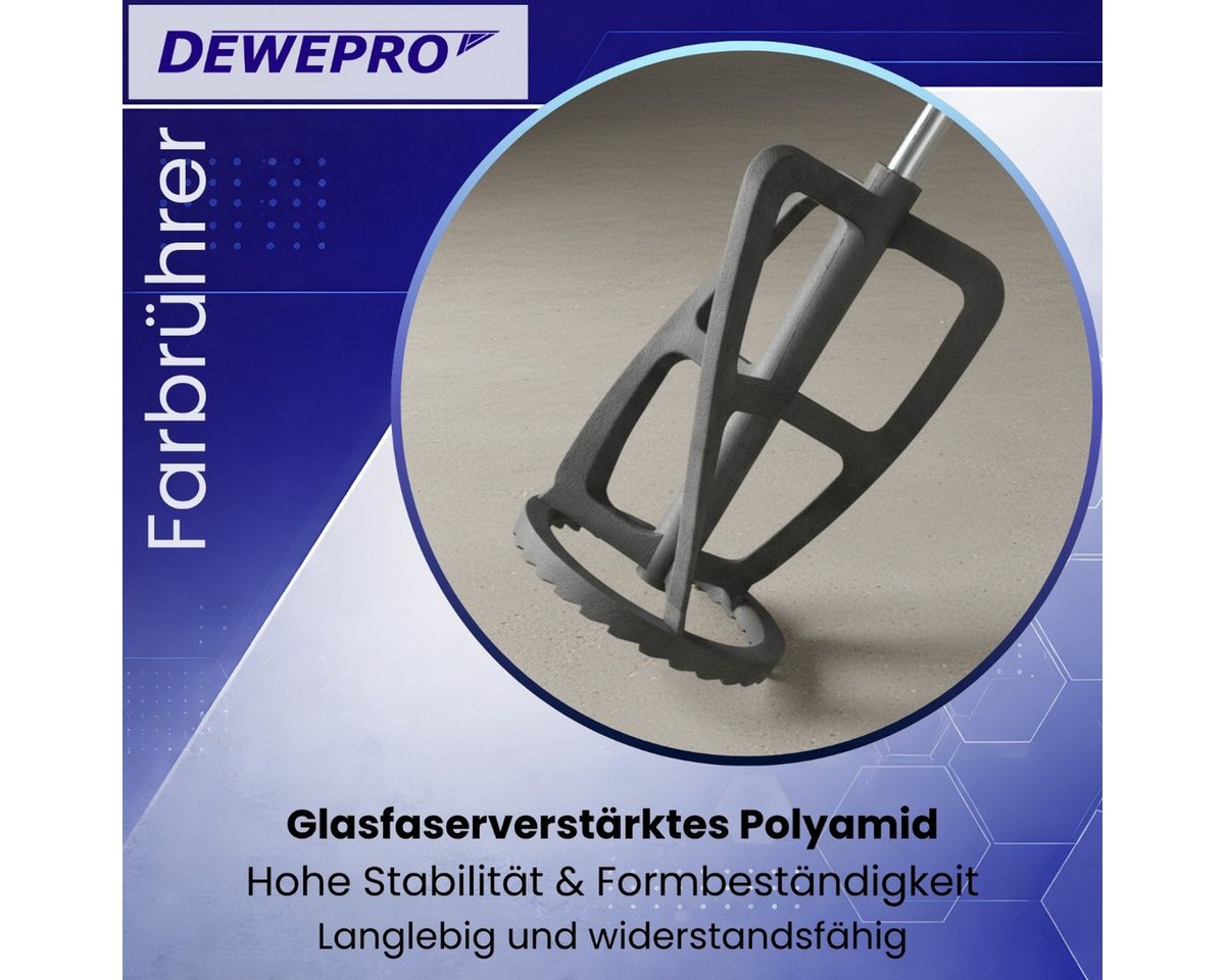 DEWEPRO Rührstab Universal Rührquirl, Rührstab mit gezacktem Polyamid-Kopf 125x600mm, Ø 12,5 mm, L: 60 cm – Bild 2 von 5