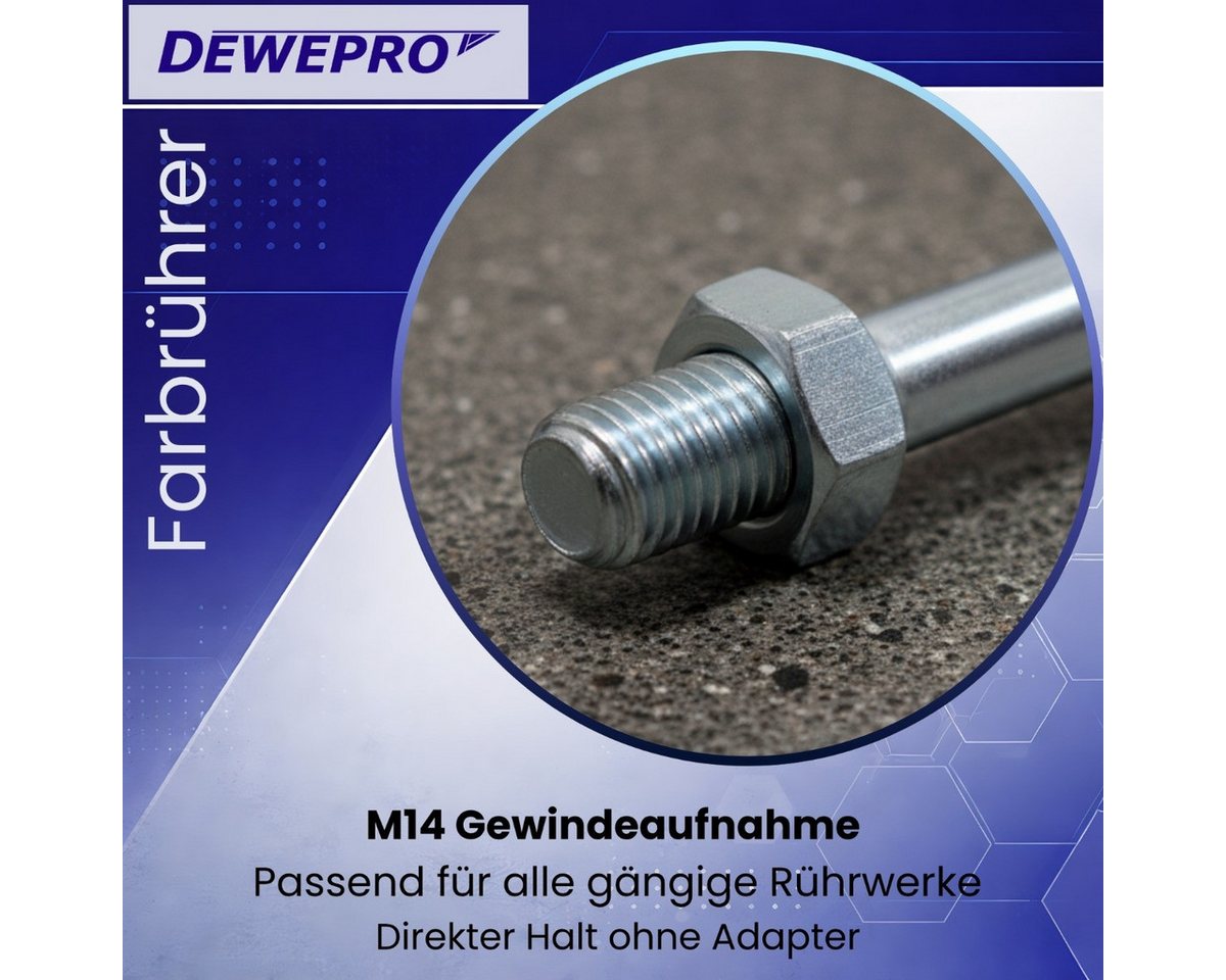 DEWEPRO Rührstab Universal Rührquirl, Rührstab mit gezacktem Polyamid-Kopf 125x600mm, Ø 12,5 mm, L: 60 cm – Bild 4 von 5