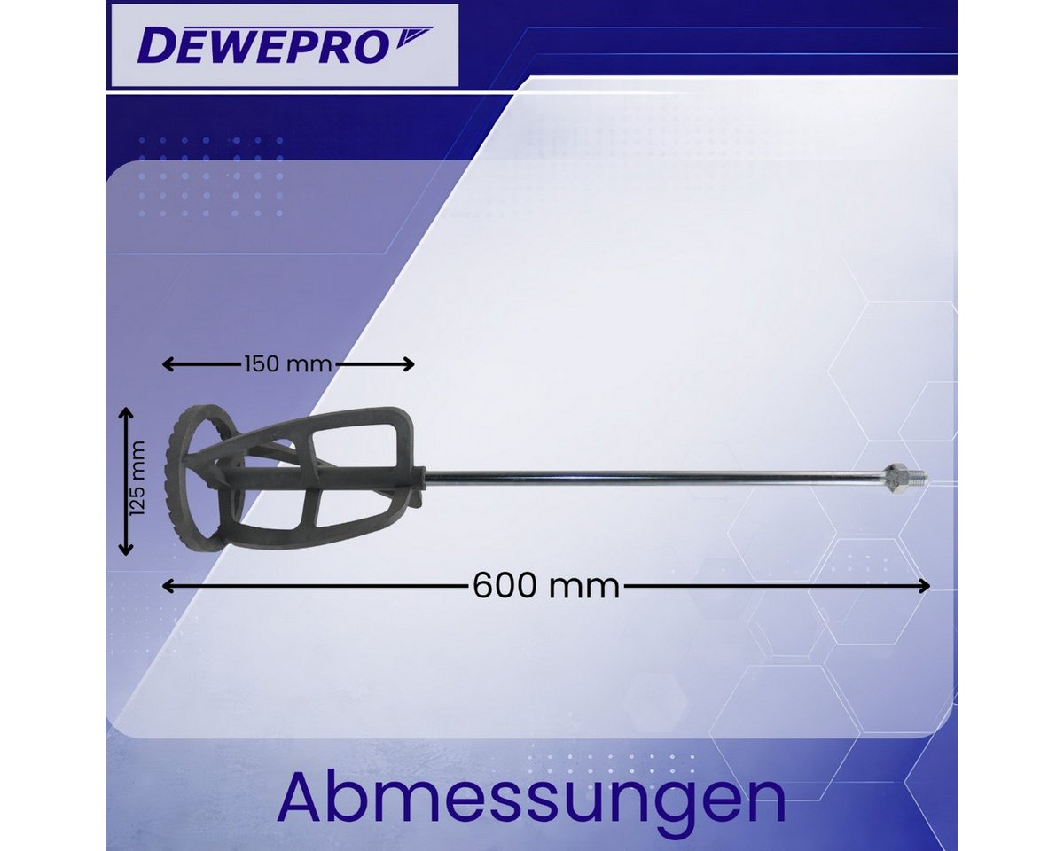 DEWEPRO Rührstab Universal Rührquirl, Rührstab mit gezacktem Polyamid-Kopf 125x600mm, Ø 12,5 mm, L: 60 cm – Bild 5 von 5
