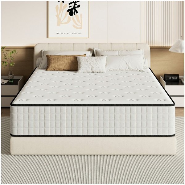 Komfortschaummatratze Memoryschaum Schaumstoffmatratze mit 7-Zonen-Stützung, H2/H3, DEWINNER, 25 cm hoch, Orthopädisch, atmungsaktiv, 160×200x25 cm