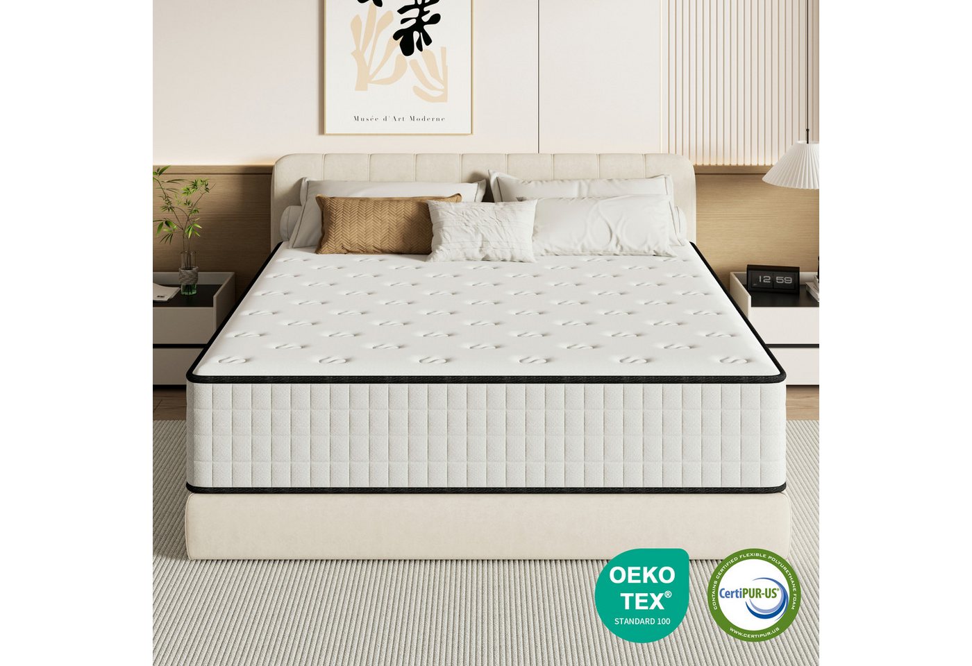 Komfortschaummatratze Memoryschaum Schaumstoffmatratze mit 7-Zonen-Stützung, H2/H3, DEWINNER, 25 cm hoch, Orthopädisch, atmungsaktiv, 160×200x25 cm – Bild 2 von 5