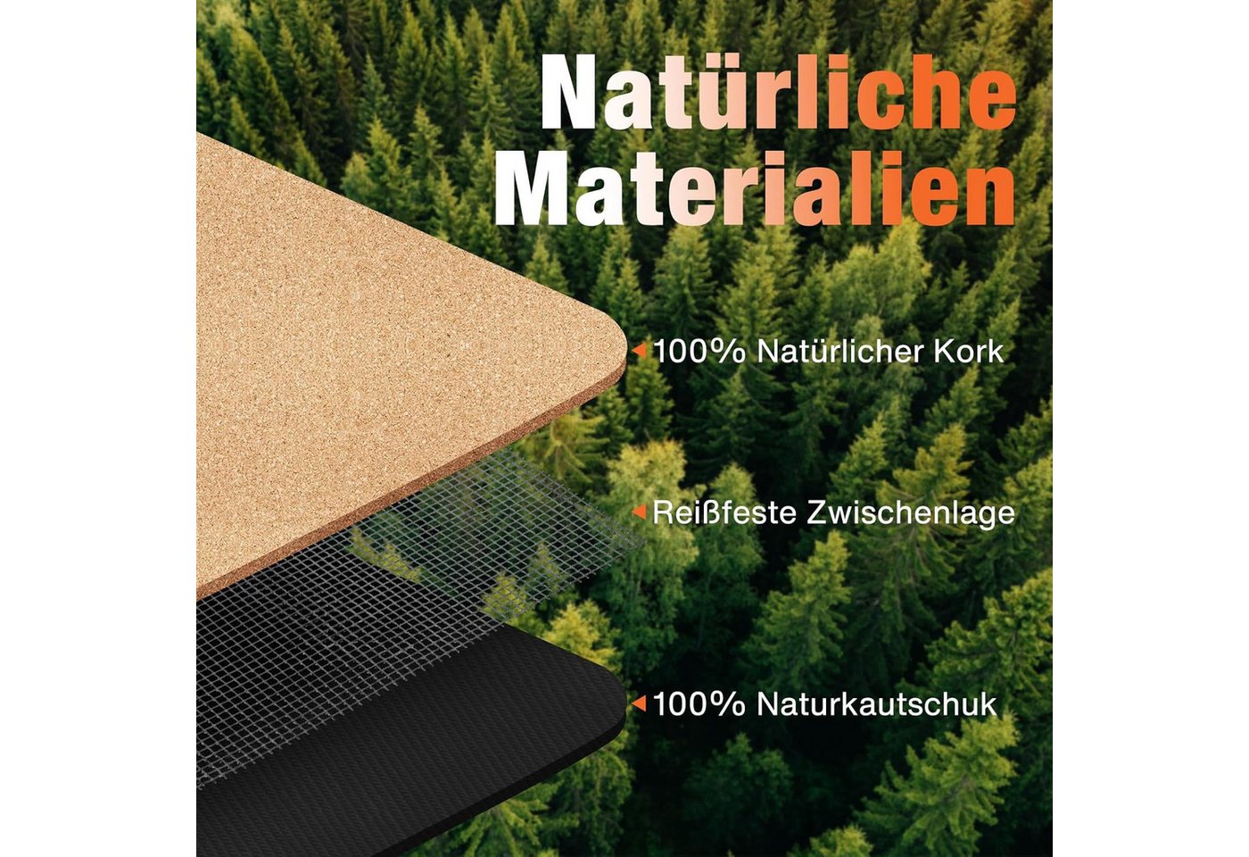 DH FitLife Yogamatte 5 mm, rutschfeste Fitnessmatte mit Tragegurt, Gymnastikmatte für Yoga & Pilates – Bild 2 von 5