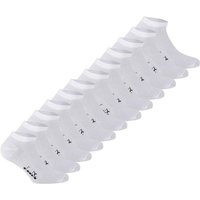 DIADORA Diadora Unisex Sneaker Socken, 12er Pack - Sportsocken, Mercerisierte Baumwolle, Logo, einfarbig, Größe 43-46 in Weiß