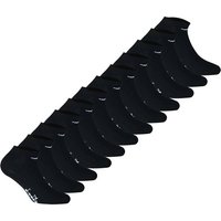 DIADORA Diadora Unisex Sneaker Socken, 12er Pack - Socken, Mercerisierte Baumwolle, Logo, einfarbig, Größe 43-46 in Schwarz