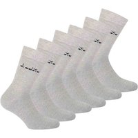 DIADORA Diadora Unisex Socken, 6er Pack - Sportsocken, Baumwolle, Logo, einfarbig, Größe 43-46 in Grau