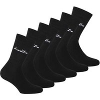 DIADORA Diadora Unisex Socken, 6er Pack - Sportsocken, Baumwolle, Logo, einfarbig, Größe 35-38 in Schwarz