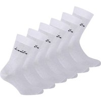 DIADORA Diadora Unisex Socken, 6er Pack - Sportsocken, Baumwolle, Logo, einfarbig, Größe 35-38 in Weiß
