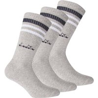 DIADORA Diadora Unisex Tennissocken - 3er Pack, Logo, Streifen, Größe 39-42 in Grau