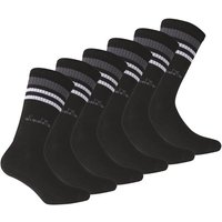 DIADORA Diadora Unisex Tennissocken - 6er Pack, Logo, Streifen, Größe 39-42 in Schwarz