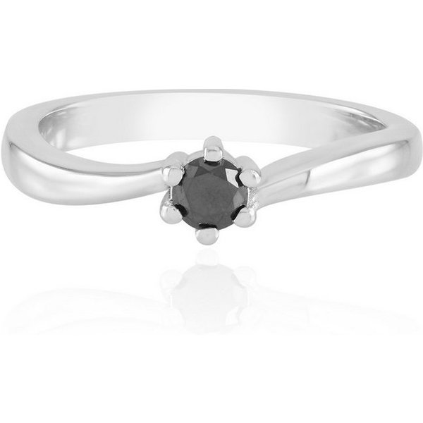 Cavill Diamantring Cavill Ring 0,225 ct schwarzer Brillant, 925 rhodiniertes Silber (1-tlg)