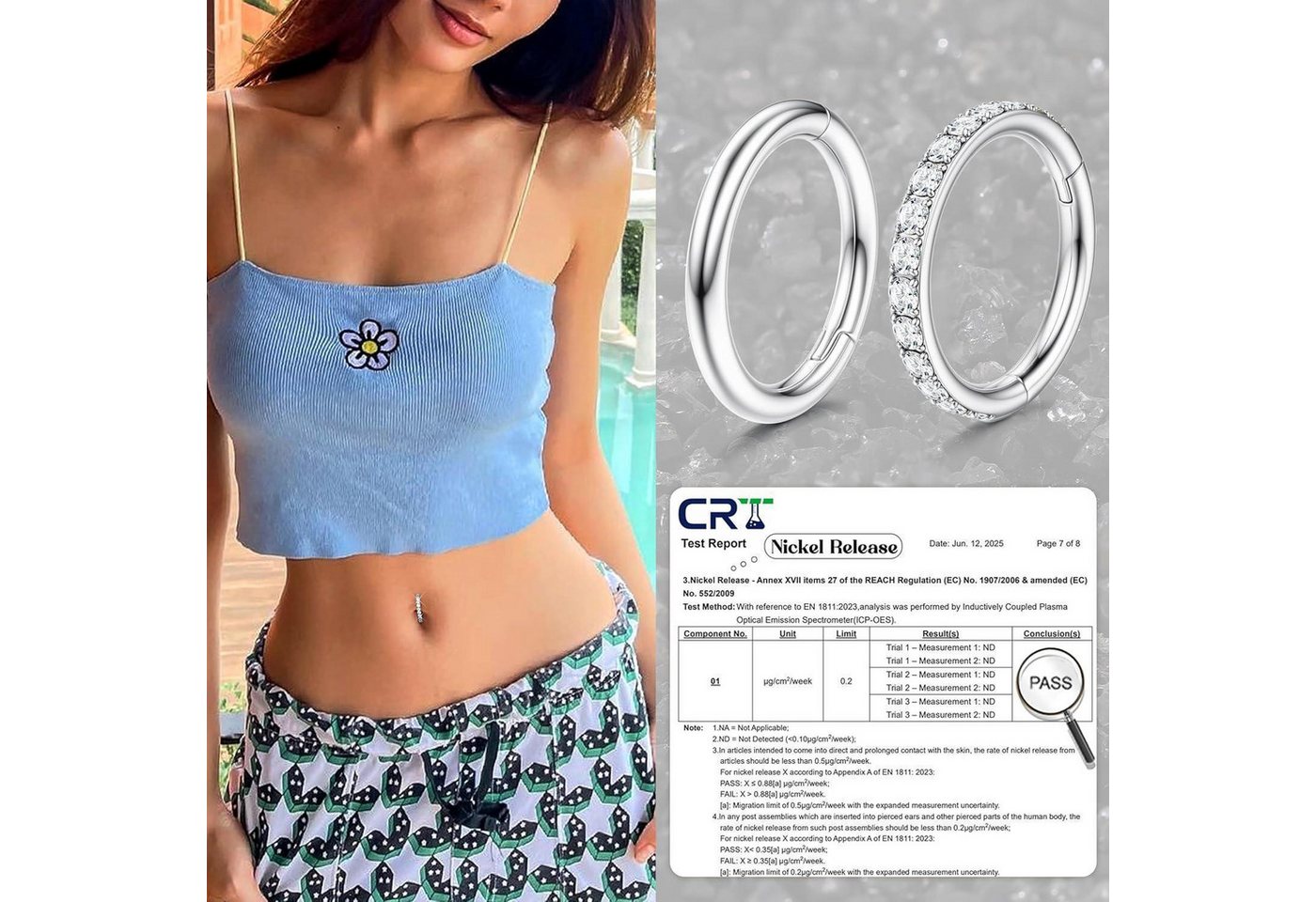 Diamday Bauchnabelpiercing 2pcs Bauchnabelpiercing Hoop Bananabell Chirurgenstahl Belly Ring – Bild 2 von 5