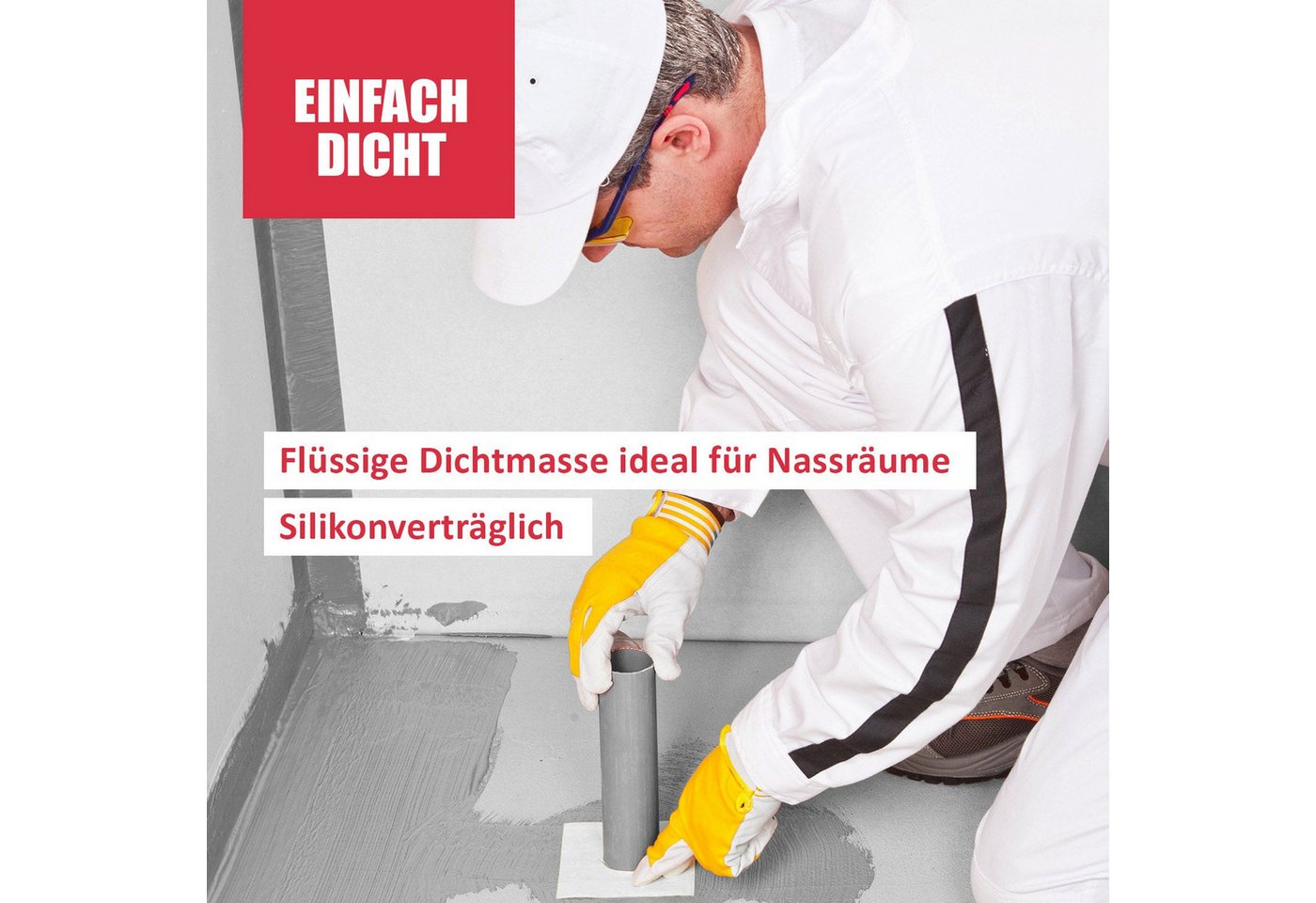 DICHTON Acryl-Flüssigkunststoff D.30W Flüssigfolie Abdichtung für Boden & Wand, Wassersperre, Dichtmasse, Abdichtung Bad Dichtfolie – Bild 2 von 5
