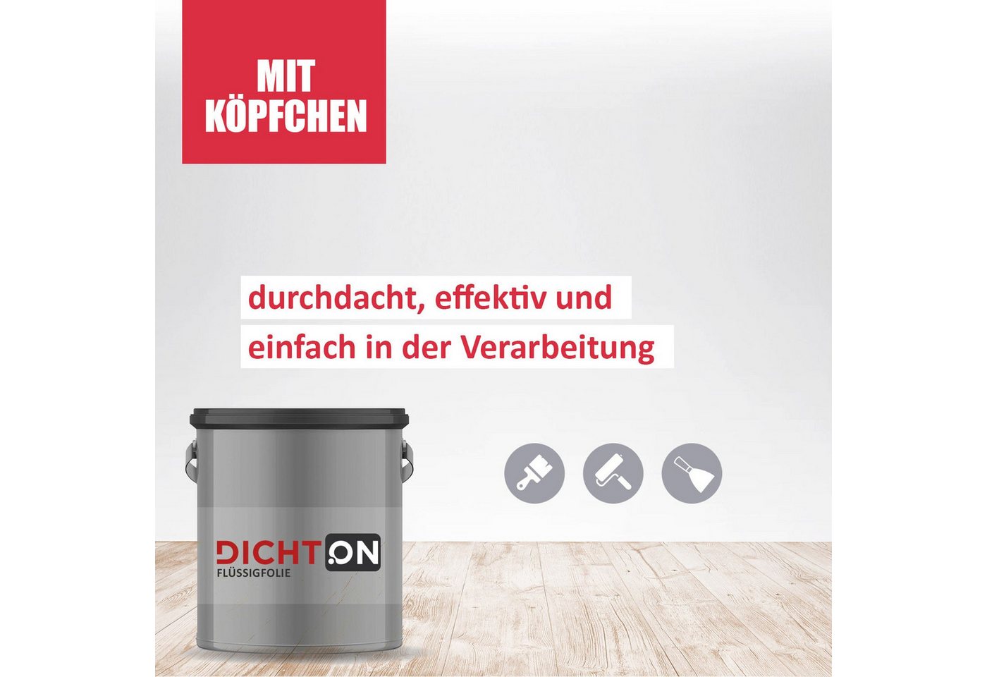 DICHTON Acryl-Flüssigkunststoff D.30W Flüssigfolie Abdichtung für Boden & Wand, Wassersperre, Dichtmasse, Abdichtung Bad Dichtfolie – Bild 5 von 5