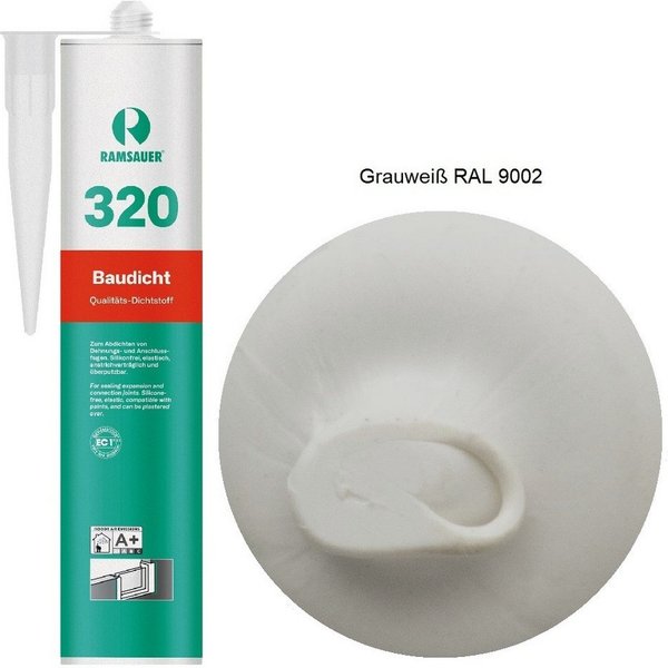 Ramsauer Dichtstoff Ramsauer 320 Baudicht Hybrid Dichtstoff 310ml Kartusche, gebrauchsfertig, Dichtstoff für Bau- und Anschlussfugen, Spenglerarbeiten.