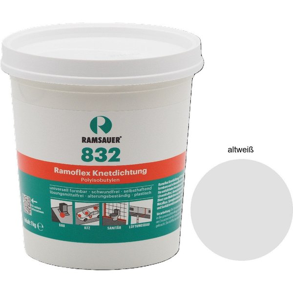 Ramsauer Dichtungskitt Ramsauer Knetmasse 832 Ramoflex Knetdichtung 1kg, gebrauchsfertig, selbstklebend
