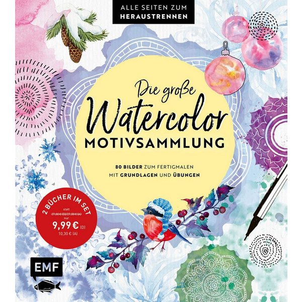 Die große Watercolor-Motivsammlung – 80 Bilder zum Fertigmalen 2 Büche / diverse
