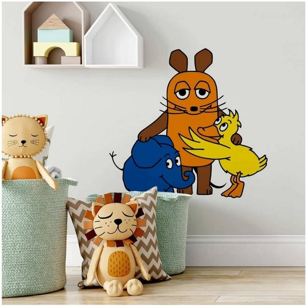 Die Maus Wandtattoo Die Sendung mit der Maus Wandsticker Elefant Ente Aufkleber, selbstklebende Wandsticker für Babyzimmer, hergestellt in Berlin