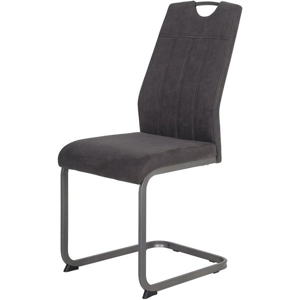 Die Möbelfundgrube® Freischwinger mit Microfaser, Griffmulde, Esszimmerstuhl, »Christina«, belastbar bis 120 kg · Metallgestell Vierkantrohr