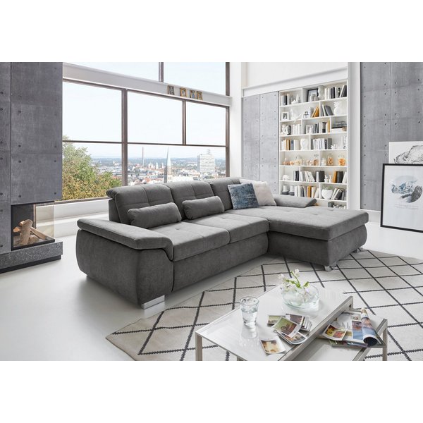 Die PlanBar Ecksofa MP-IN16037 L-Form, Breite 289 cm, mit Federkern-Polsterung, mit Sitztiefenverstellung & Zierkissen