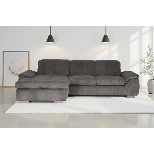 Die PlanBar Ecksofa MP-IN16037 L-Form, Breite 289 cm, mit Federkern-Polsterung, mit Sitztiefenverstellung & Zierkissen