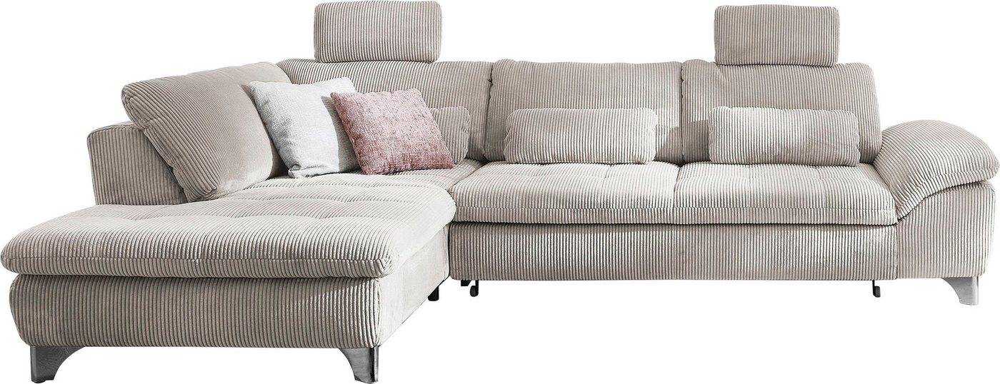 Die PlanBar Ecksofa Ottomane MP-IN14007 L-Form, Breite 306 cm, wahlweise mit Schlaffunktion und verstellbaren Kopfstützen, in Cord – Bild 5 von 5