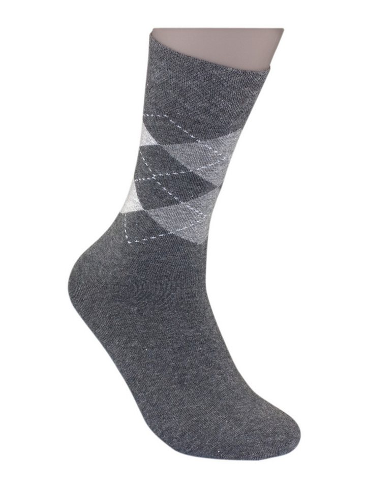 Die Sockenbude Freizeitsocken JACQUARD (Bund, 5-Paar, schwarz grau blau) Komfortbund – Bild 4 von 5