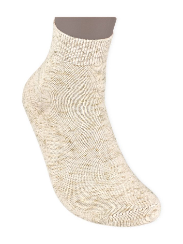 Die Sockenbude Kurzsocken LEINEN (Bund, 8-Paar, beige melange) Baumwolle mit Leinen – Bild 2 von 4