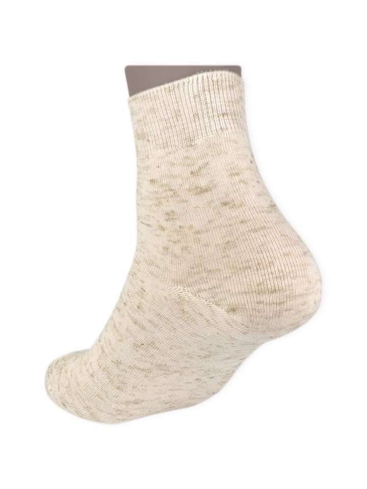 Die Sockenbude Kurzsocken LEINEN (Bund, 8-Paar, beige melange) Baumwolle mit Leinen – Bild 3 von 4