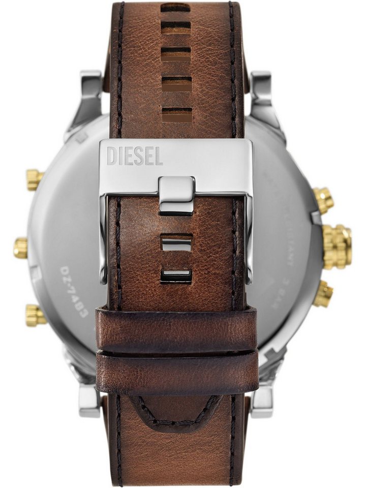 Diesel Chronograph MR. DADDY 2.0 DZ7483, Armbanduhr, Herrenuhr, Lederarmband, analog, Tag, Stoppfunktion – Bild 2 von 4