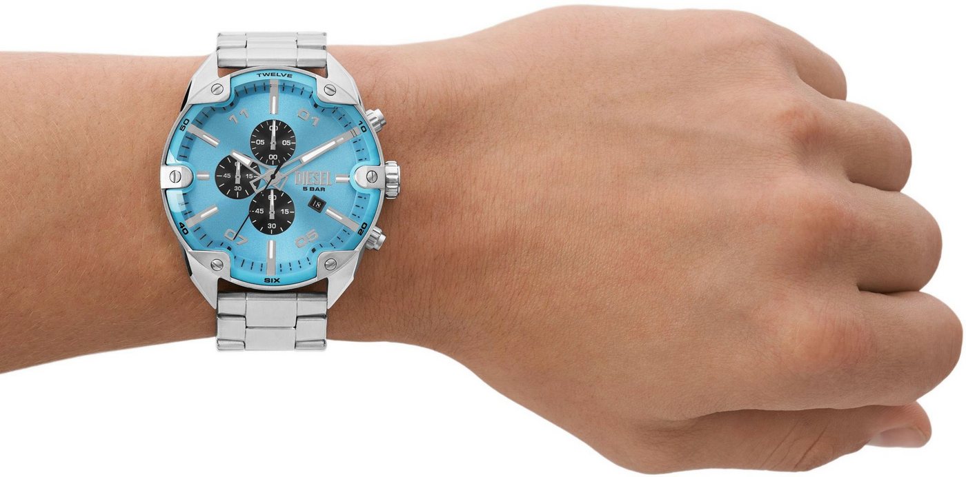 Diesel Chronograph Spiked DZ4655, Quarzuhr, Armbanduhr, Herrenuhr, Stoppfunktion, Edelstahlarmband – Bild 4 von 4