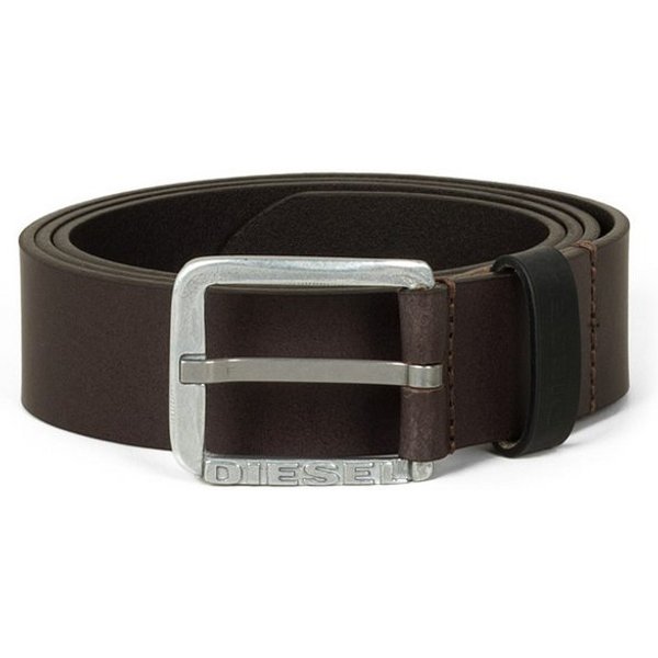 Diesel Ledergürtel 3,5 cm breit mit Metallverschluss - LOGO B-BASIC BELT 100% Echtleder