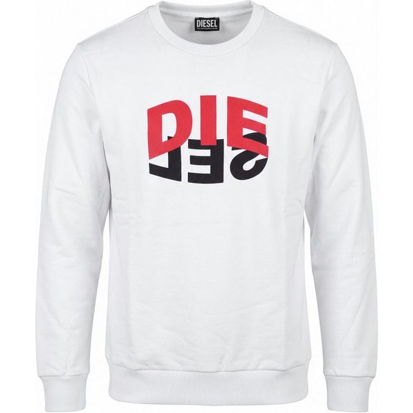 Diesel Sweatshirt Regular Fit Supersoft Pullover - S-GIRK-N80 Weiß