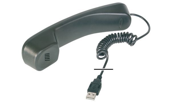 DIGITUS USB Telefonhörer schwarz Plug & Play Skype Retro ICQ MSN USB VoIP