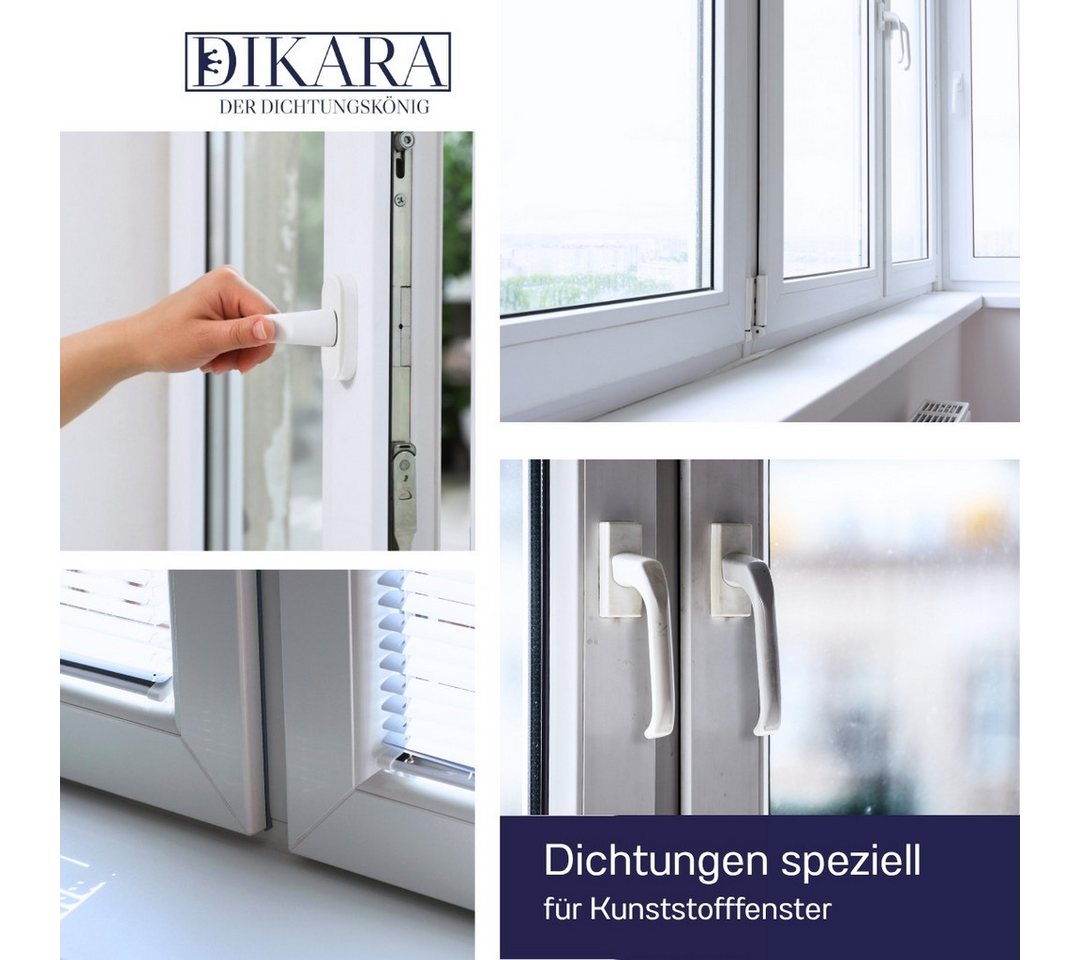 Dikara Dichtungsband Fensterdichtung Aluminium-, Kunststofffenster Höhe 10,6mm Nut 5,2mm, Antidehnungsfaden, TPE – Bild 3 von 5