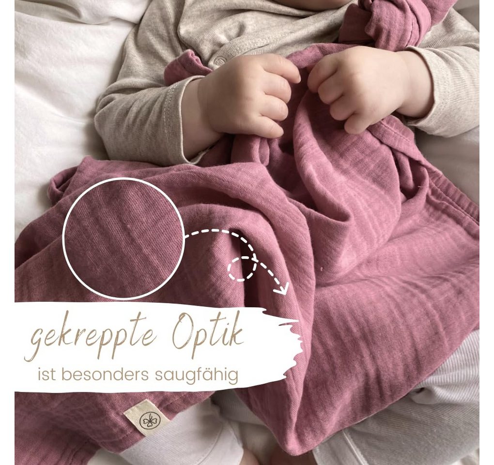 Babydecke Spucktücher, Mulltücher 4er-SET, 64x64 100% GOTS BIO-Baumwolle, DIKOS, PREMIUM Qualität atmungsaktiv, nachhaltig, plastikfrei, kuschelweich – Bild 5 von 5