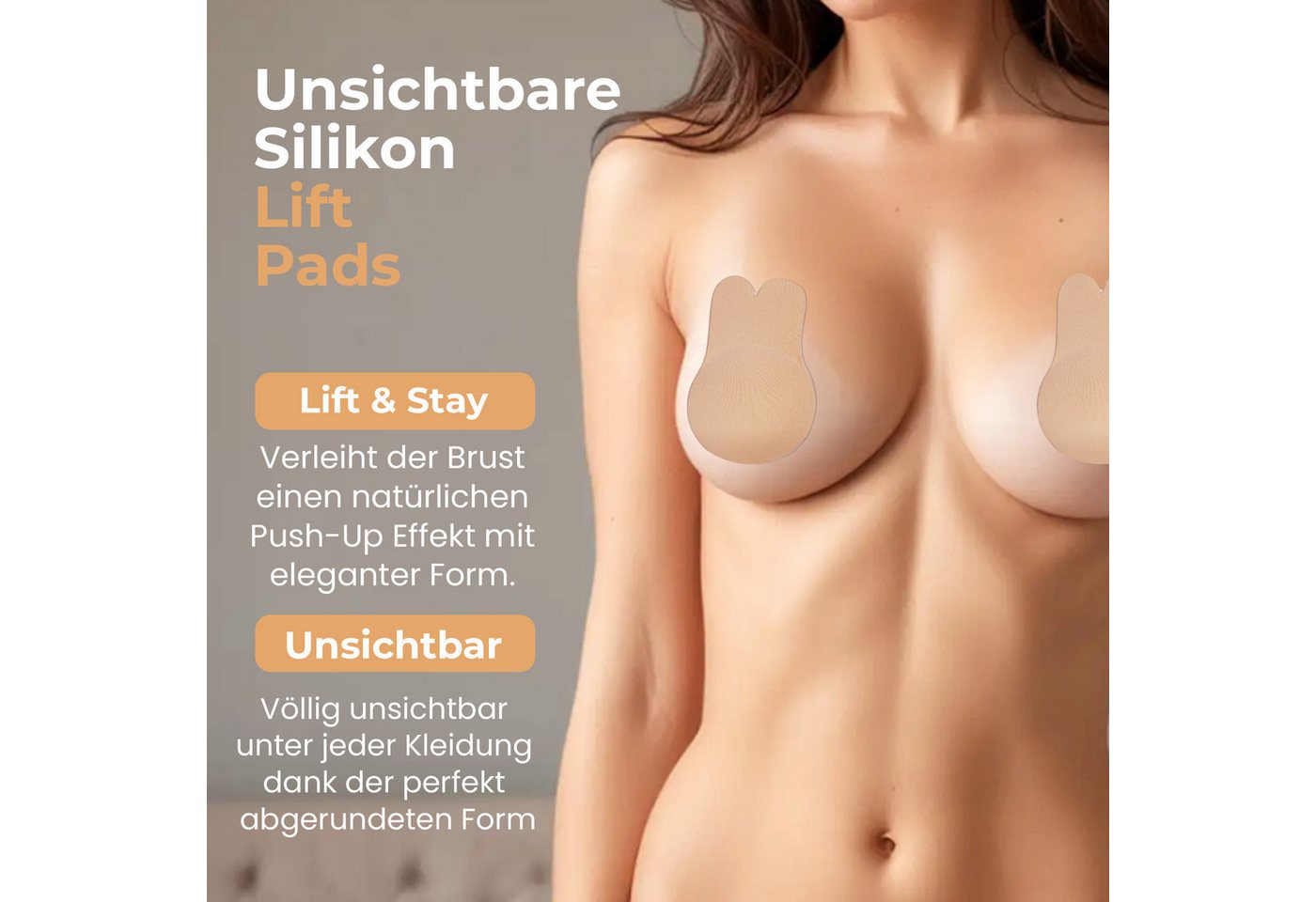 Dilara BH-Einlagen Rabbit Glue Bra 2er Set, Klebe Hase Push-Up BH trägerlos & rückenfrei, mit handaufgetragenem Kleber & Wiederverwendbar – Bild 4 von 5