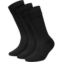 DILLY SOCKS 3er-Pack Socken One Color Smooth, Größe 41-46 in Schwarz