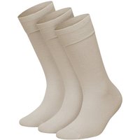 DILLY SOCKS 3er-Pack Socken One Color Smooth, Größe 36-40 in Beige