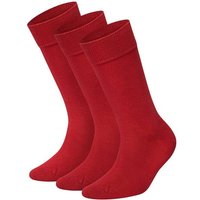 DILLY SOCKS 3er-Pack Socken One Color Smooth, Größe 36-40 in Rot
